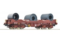 Vagon incarcat cu rulouri de tabla B - H0 ROCO 76338.V